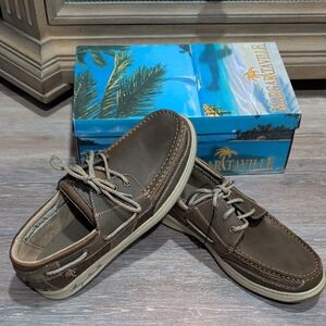 Margaritaville Men's Dark Brown Boat Shoes
